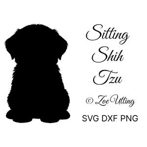 Shih Tzu SVG PNG DXF / Silhouette di cucciolo di cane / File di taglio Cricut / Download digitale con licenza commerciale / Taglio laser / Sublimazione