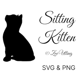 Sitting Kitten Silhouette SVG: Cat Lover Craft File (Digital Download)