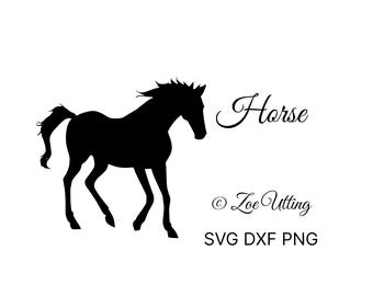 Pferd SVG Silhouette | Cricut Cut-Datei | Digitaler Download mit Kommerzieller Lizenz | Laserschnitt | Sublimation