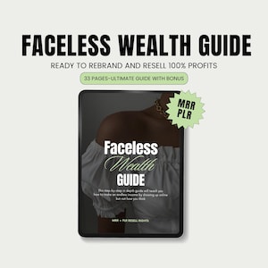 Faceless Marketing Guide: MRR PLR Digital Product , DFY digital product, done for you ebook with Master Resell Rights & Private Label Rights