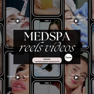Medspa instagram reels videos templates | botox and filler instagram template | nurse injector templates | skincare instagram template canva