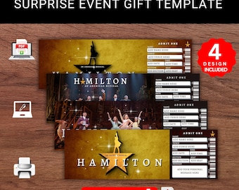 Editable Hamilton Broadway Surprise Ticket Gift (Printable PDF)