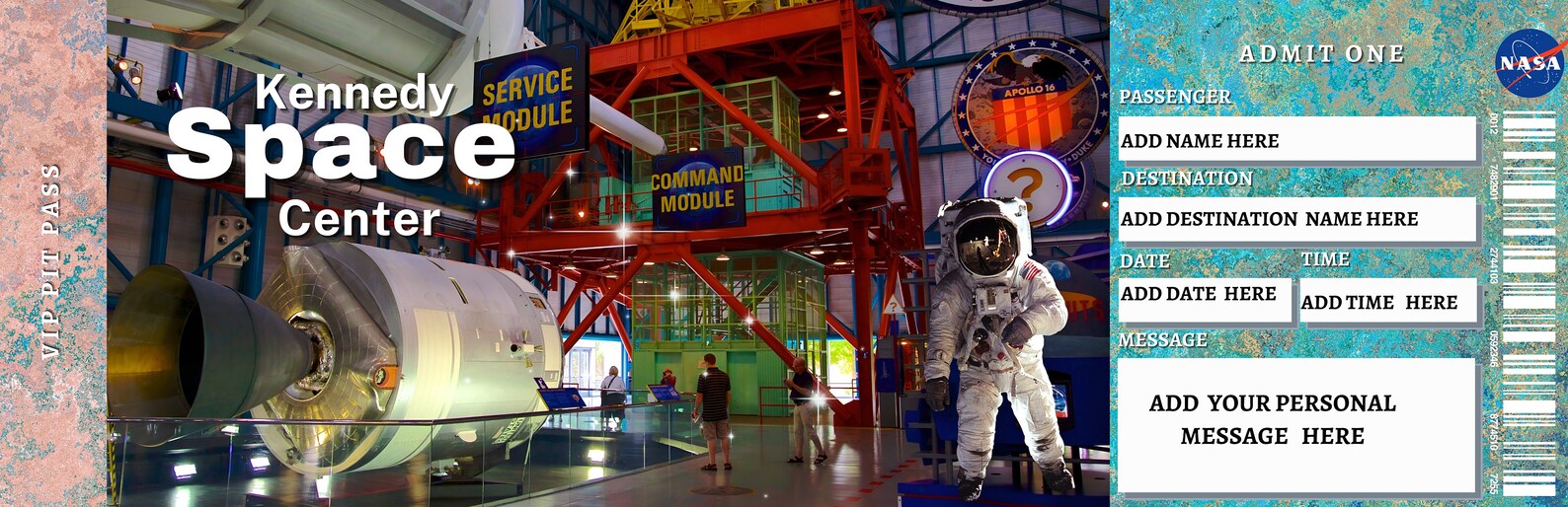 Editable KENNEDY SPACE Center Surprise Reveal Trip Gift Template ...