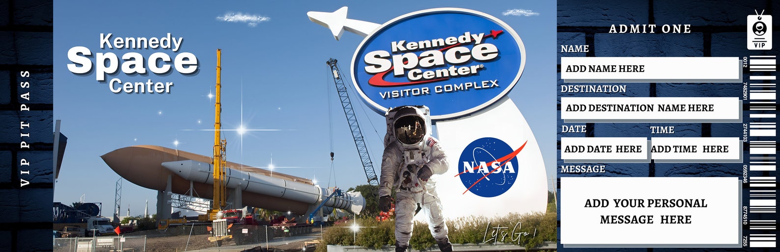 Editable KENNEDY SPACE Center Surprise Reveal Trip Gift Template ...