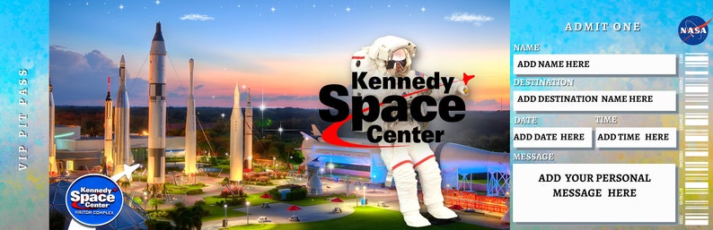 Editable KENNEDY SPACE Center Surprise Reveal Trip Gift Template ...