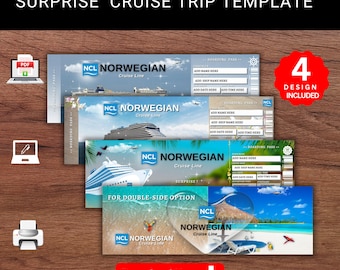 Editable Norwegian Cruise Surprise Trip Ticket: Printable Gift (PDF)