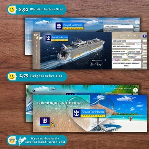Editable ROYAL CARIBBEAN Cruise Surprise Reveal Trip Gift Template ...