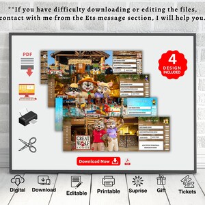 Editable GREAT WOLF LODGE Surprise Reveal Trip Gift Template. Great ...