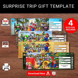 Super Nintendo World Trip Ticket: Universal Studios Hollywood Surprise Reveal (Printable PDF)