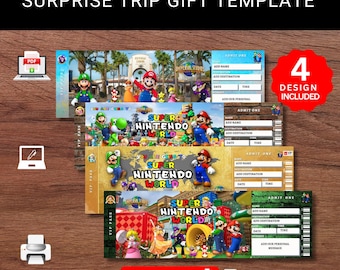 Super Nintendo World Trip Ticket: Universal Studios Hollywood Surprise Reveal (Printable PDF)