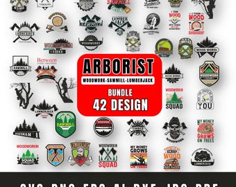 Lumberjack SVG PNG Bundle: Arborist, Woodworker Designs (Digital Download)