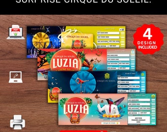 Editable LUZIA CIRQUE Du Soleil Surprise Reveal Gift Template. LUZIA Cirque Soleil Show Keepsake Faux Gift Ticket. Event Stub. Printable Pdf