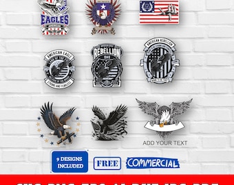 Bandiera American Eagle SVG – Design patriottico degli Stati Uniti (file digitali)
