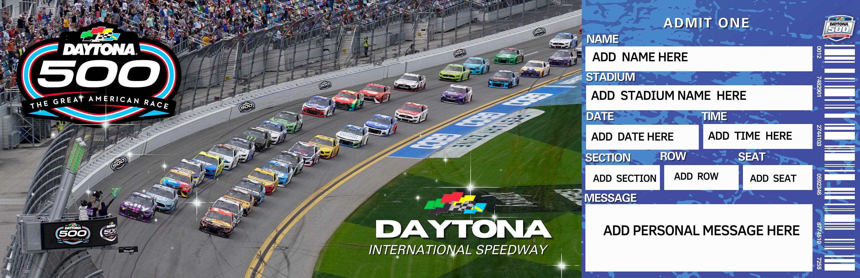 Editable DAYTONA 500 Surprise Reveal Car Race Gift Template. Daytona ...