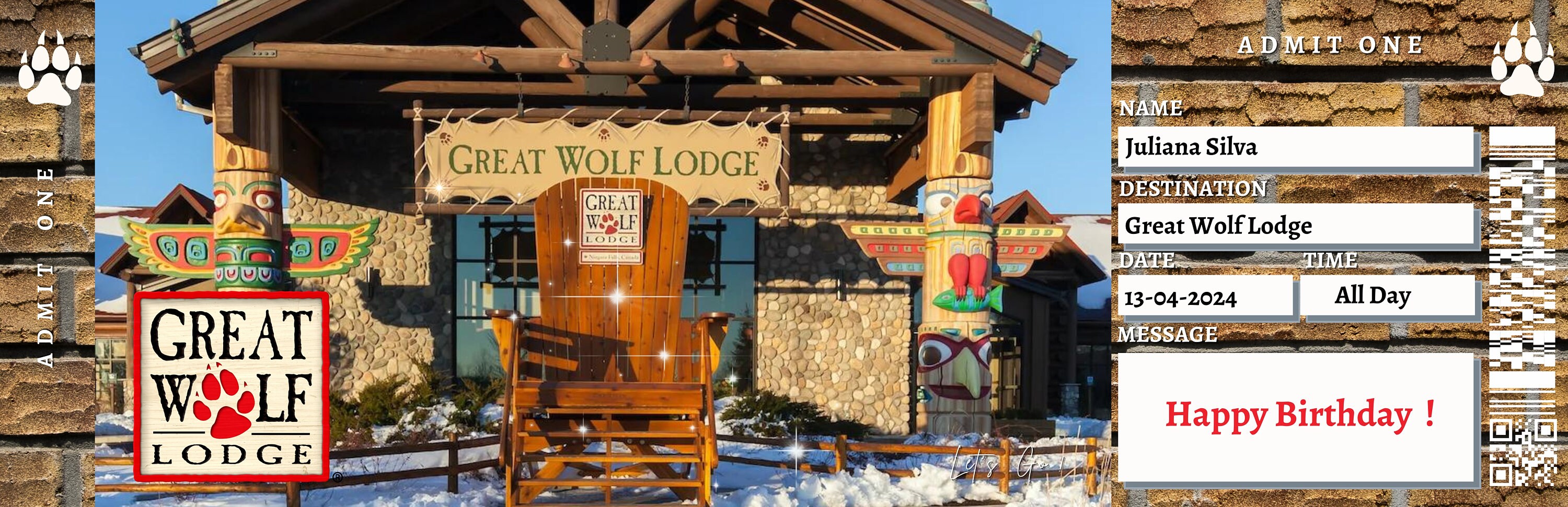 Editable GREAT WOLF LODGE Surprise Reveal Trip Gift Template. - Etsy UK
