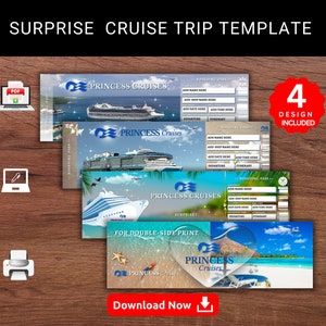 Bearbeitbare PRINCESS Cruises Surprise Reveal Reisegeschenkvorlage. Princess Cruises Andenken Faux Souviner Boarding Pass Ticket. Druckbares Pdf