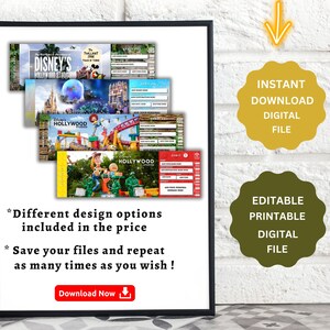 Editable Disney's HOLLYWOOD STUDIOS Surprise Trip Reveal Gift Template ...