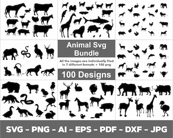 100 Animal SVG Cut Files – Forest & Safari Clipart (Digital Download)