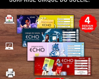 Billet modifiable ECHO du Cirque du Soleil : souvenir souvenir (PDF imprimable)