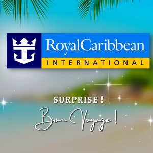 Editable ROYAL CARIBBEAN Cruise Surprise Reveal Trip Gift Template ...