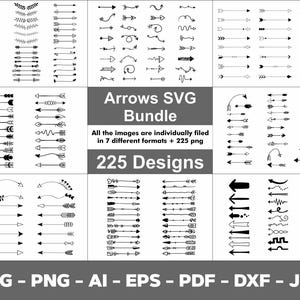 225 Hand Drawn Arrow Vector Bundle, Arrow Png Bundle, Arrows Svg Bundle, Arrows Clip Art, svg files for cricut, DIY Project Instant Digital