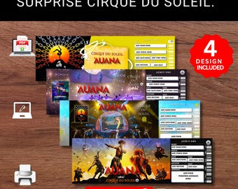AUANA Cirque du Soleil Surprise Ticket: Reveal Gift (Printable PDF)