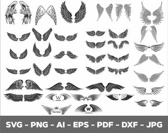 Angel Wings SVG Bundle: Cricut Cut Files for DIY Projects (Instant Download