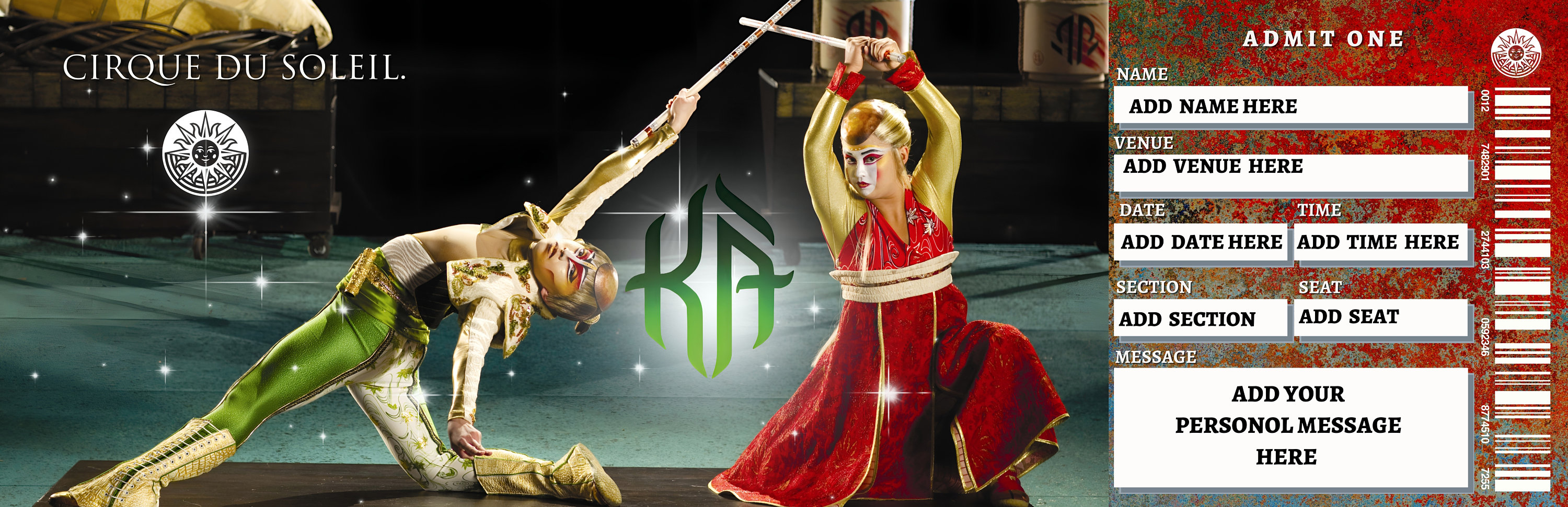 Editable KA CIRQUE DU Soleil Surprise Reveal Gift Template.ka Cirque Du