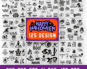 Halloween SVG PNG Bundle: Cricut Cut Files, Vector Graphics (Digital Download)