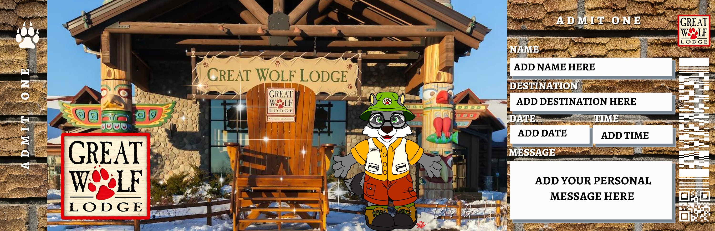 Editable GREAT WOLF LODGE Surprise Reveal Trip Gift Template. - Etsy