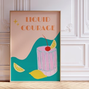 Póster de cóctel, póster de bebida para pared, póster de alcohol, póster imprimible de moda, impresión de bebida decorativa, arte de pared de moda, póster descargable