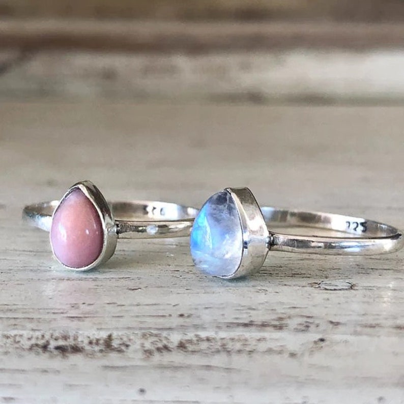 rainbow moonstone ring