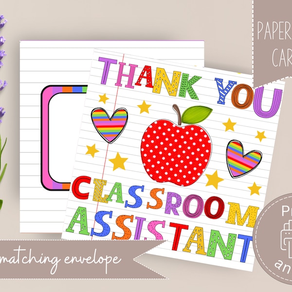 Teacher Assistant Appreciation Printable Etsy