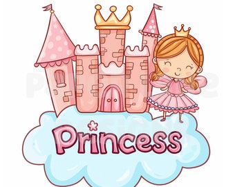 Clipart princesse Sublimation enfants clipart sublimation clipart filles clipart Sublimation pour la conception de t-shirt filles