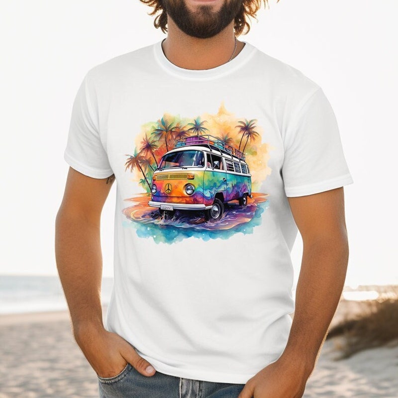 vw bus tie dye shirt
