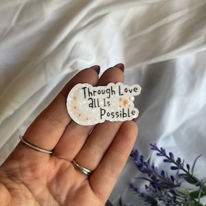 Through love all is possible crescent city book sticker