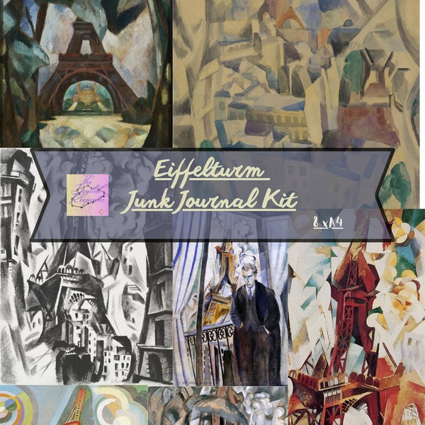 Eiffelturm Junk Journal Kit, Eiffelturm, Junk Journal Paper, Digital Junk Journal, Digital Download, Printable