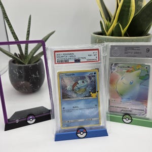 Pokemon Kartenhalter-Set | Pokeball-Look | Farben frei wählbar - Soft Penny Sleeves Toploader Top Loader PSA CGC Beckett Tray Stand Poke AOG