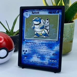 Turtok eerste editie - 3D-muurfoto - Pokemon 2/102 (basisset Fossil 1e ruilkaart decoratie foto starter poster kunst aan de muur)