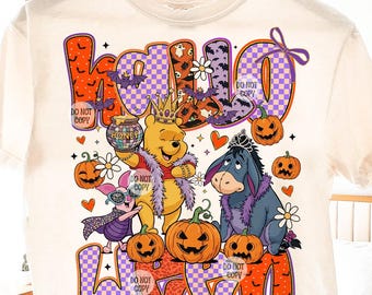 Retro Halloween Bear Shirt PNG, Halloween Cartoon Png, Spooky Vibes Png, Trick Or Treat, Fall Png Design, Trendy Halloween, Digital Download
