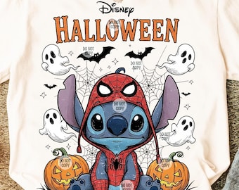 Stitch Halloween Design PNG, Spooky Season Png, Spider Halloween Png, Trick Or Treat Png, Halloween Sublimation Design, Spooky Vibes Png