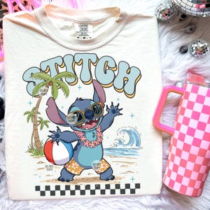 Blue Cartoon Summer Vibes Png, Cute Stitch Shirt Png, Cartoon Character Shirt Png, Beach Vibes Shirt, Family Trip Shirt, Trendy Summer Png
