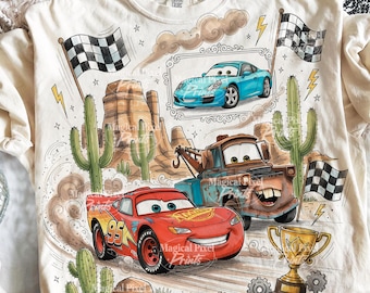 Cars Family Vacation 2026 Shirt Design, Western Desert Race Car Png, Cars Birthday Png, Cars Friends PNG, Lightning McQueen PNG