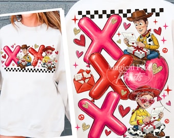 Valentine Toys Checkered Png, Preppy Cartoon Valentine Shirt PNG, Xoxo Cartoon Png, Hand Drawn Valentine PNG, Trendy Valentine Designs