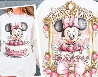 Camiseta de aniversário da Minnie PNG, Aniversário da menina do rato Png, Aniversário da menina Png, Design de camiseta de menina de aniversário Png, Esquadrão de aniversário Png, Aniversário mágico