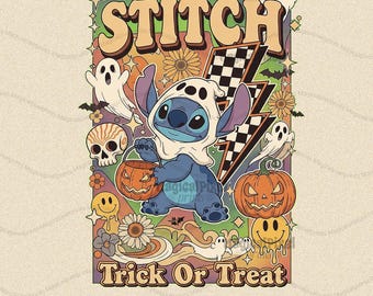 Retro Halloween Spooky Stitch Png, Halloween Party Png, Trendy Halloween Designs, Trick Or Treat Png, Halloween Pumpkin, Ghost Png, Fall png