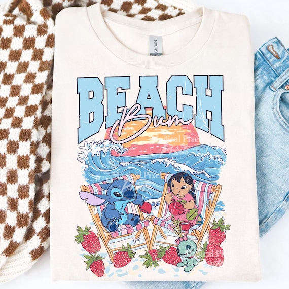 Blue Cartoon Beach Bum PNG, Retro Summer Png, Magical Summer Shirt, Trendy Summer PNG, Beach Vibes Png, Strawberry Shirt, Family Vacation
