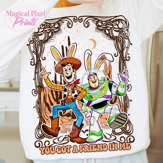 Cartoon Toy Friends PNG, Happy Easter Day Png, Funny Easter Png, Cartoon Easter Png, Movie Character Bunny Png, Story Woody And Buzz Png