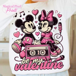 Be My Valentine PNG, Valentine Mouse Png, Valentine Cartoon Png, Xoxo Valentine Png, Magical Valentine Couple Png, Valentine Coquette Png