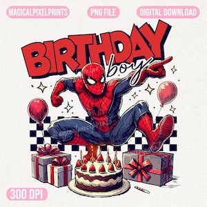 Spider Birthday Boy Png, It&#39;s My Birthday PNG, Happy Birthday Png, In My Birthday Era, Birthday Png, Superhero Shirt Png, Birthday Squad Png